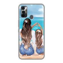 Чехол с печатью для TECNO Spark 7P - (Мама с ребенком) (AlphaPrint) (Мама с доченькой)