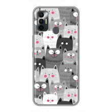 Чехлы с Котиками для TECNO Spark 7P (VPrint) (Рисованные котики)
