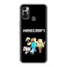 Чехол Майнкрафт на TECNO Spark 7P (AlphaPrint) Minecraft (герои Minecraft)