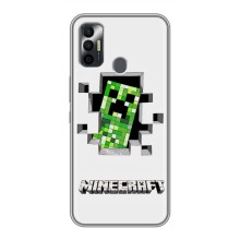 Чехол Майнкрафт на TECNO Spark 7P (AlphaPrint) Minecraft (крипер Майнкрафт)