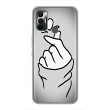 Чехол с принтом для TECNO Spark 7P (AlphaPrint - Знак сердечка)