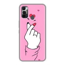 Чехол с принтом для TECNO Spark 7P (AlphaPrint - Знак сердечка)