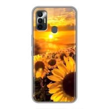 Чехол с Цветами для TECNO Spark 7P (поле подсолнухов)