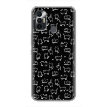 Чехол с принтом для TECNO Spark 7P (AlphaPrint) Модные коты (Меленькие котики)