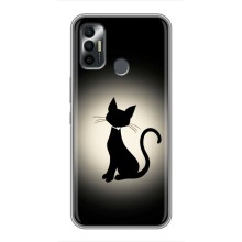 Чехол с принтом для TECNO Spark 7P (AlphaPrint) Модные коты (Силуэт котика)