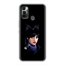 Чехлы Венсдей на TECNO Spark 7P Уэнсдей (AlphaPrint) (серьезная Уэнздей)
