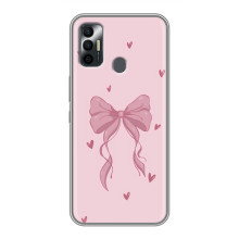 Чехол банты для TECNO Spark 7P – Бант на розовом
