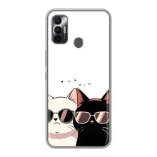 Чехол с рисунком кот на TECNO Spark 7P (Коты в очках)