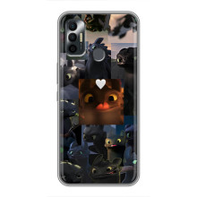 Чехол как приручить дракона на TECNO Spark 7P – Дракон коллаж