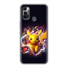 Чехол с Пикачу на TECNO Spark 7P (Пикачу с мячом)