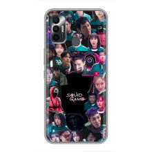 Чехол Гра в кальмара для TECNO Spark 7P – Коллаж игры кальмара