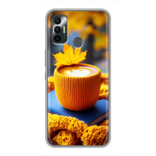 Чехол с уникальным дизайном «Осень с кофе» для TECNO Spark 7P – Кофе с жёлтым