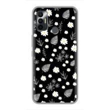 Чехлы с тематикой "ЦВЕТЫ" на TECNO Spark 7P (цветение на чорном)