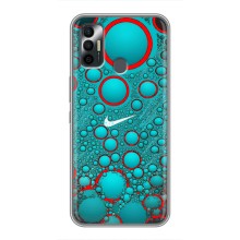 Силиконовый Чехол на TECNO Spark 7P с картинкой Nike (Найк зеленый)