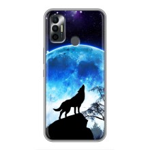 Защитные чехлы для Техно Спарк 7Р (AlphaPrint) (ХИТ продаж) ВОЛК (Волк на луну)