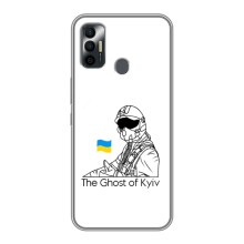 Защитные чехлы (Призрак Киева) для TECNO Spark 7P (AlphaPrint) (Летчик Киева)