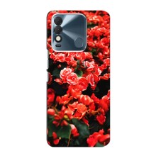 Чехлы с Цветами для TECNO Spark 8 (VPrint) (Цветы красные)