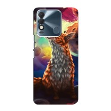 Чехлы с картинкой Лисички для TECNO Spark 8 (VPrint) (Лисица в космосе)