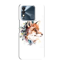 Чехлы с картинкой Лисички для TECNO Spark 8 (VPrint) (Лисичка в цветочках)