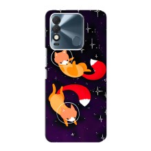 Чехлы с картинкой Лисички для TECNO Spark 8 (VPrint) (Лисички космонавты)
