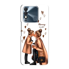 Чехол с печатью для TECNO Spark 8 - (Мама с ребенком) (AlphaPrint) (Дочка и мама)