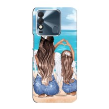 Чехол с печатью для TECNO Spark 8 - (Мама с ребенком) (AlphaPrint) (Мама с доченькой)