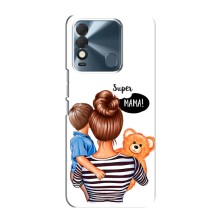 Чехол с печатью для TECNO Spark 8 - (Мама с ребенком) (AlphaPrint) (Мама с сыном)
