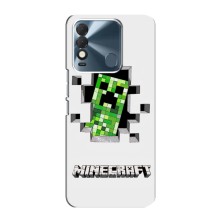 Чехол Майнкрафт на TECNO Spark 8 (AlphaPrint) Minecraft (крипер Майнкрафт)