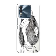 Чехол с печатью для TECNO Spark 8 - (Мода) (AlphaPrint) (Фото девочки)