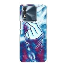 Чехол с принтом для TECNO Spark 8 (AlphaPrint - Знак сердечка)