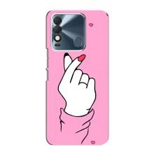 Чехол с принтом для TECNO Spark 8 (AlphaPrint - Знак сердечка)