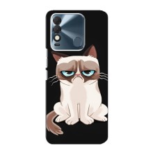 Чехол с принтом для TECNO Spark 8 (AlphaPrint) Модные коты (Грустный кот)