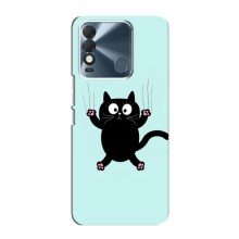 Чехол с принтом для TECNO Spark 8 (AlphaPrint) Модные коты (Падающий кот)