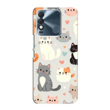 Чехол с рисунком кот на TECNO Spark 8 (Коллаж котов)