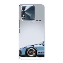 Чехол с авто Порше для TECNO Spark 8 – Голубой Порше