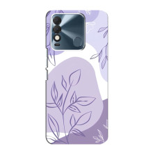 Силиконовый чехол с принтом в цветах на TECNO Spark 8 – Фиолетовый дизайн