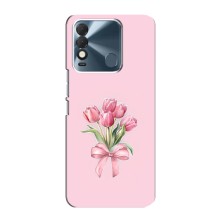 Чехол с розовым рисунком для TECNO Spark 8 (Букет цветов)