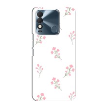Чехол с розовым рисунком для TECNO Spark 8 (Розовые цветы)