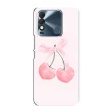 Чехол с розовым рисунком для TECNO Spark 8 (Розовые вишни)