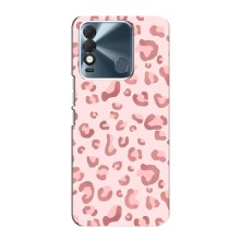Чехол с розовым рисунком для TECNO Spark 8 (Розовый леопард)