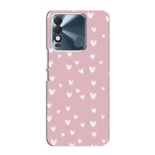 Чехол с розовым рисунком для TECNO Spark 8 (Сердечки на розовом)