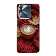 Чехол с уникальным дизайном «Осень с кофе» для TECNO Spark 8 – Кофе на пледе