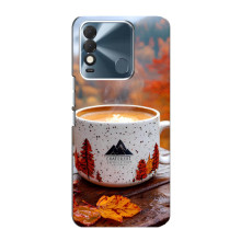 Чехол с уникальным дизайном «Осень с кофе» для TECNO Spark 8 – Кофе на природе