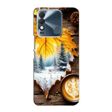 Чехол с уникальным дизайном «Осень с кофе» для TECNO Spark 8 – Осенне-зимнее кофе
