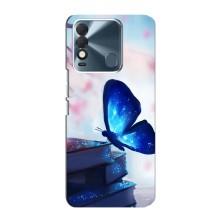 Силиконовый бампер с картинкой животных для TECNO Spark 8 (Бабочка синяя)