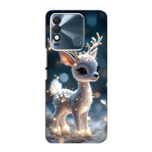 Яркий чехол для TECNO Spark 8 с Зимними Оленятами – Блистающий оленёнок