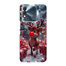 Яркий чехол для TECNO Spark 8 с Зимними Оленятами – Олень среди подарков