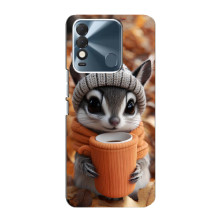 Печатный чехол «Зверята с кофе» для TECNO Spark 8