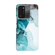 Чехол для Техно Спарк 8с - с принтом (Дизайнерские) (AlphaPrint) (Бирюзовый мрамор)