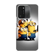 Чехол для Ребёнка на Техно Спарк 8с (VPrint) (Три миньона)